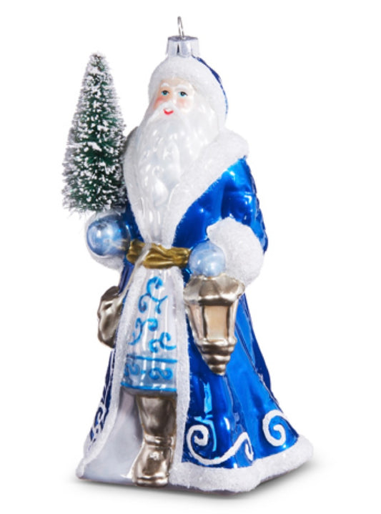 Grandmillenial Chinoiserie Blue and White Santa Ornament