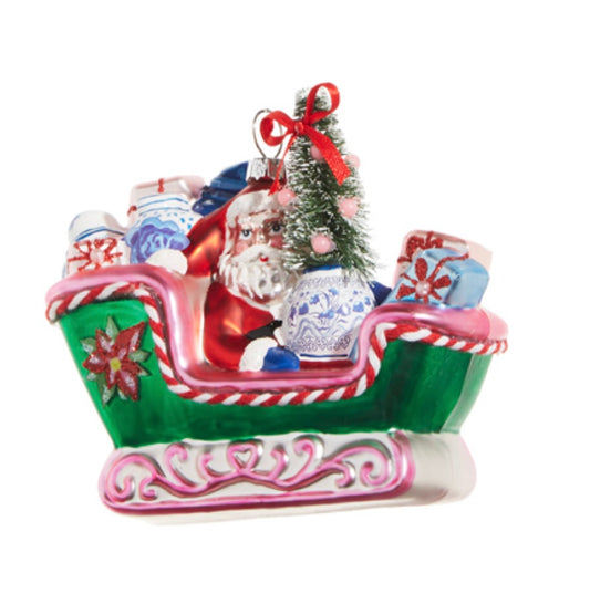 Grandmillenial Chinoiserie Santa in Sleigh