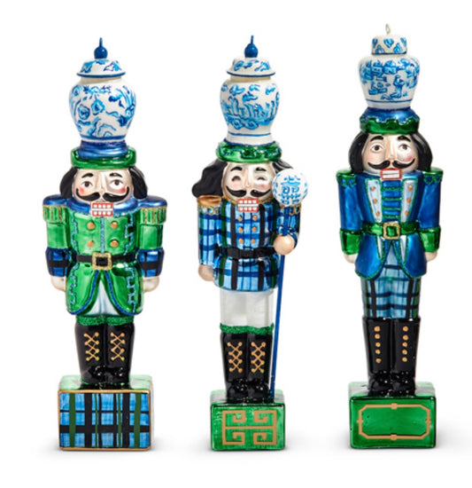 Chinoiserie Grandmillenial Nutcracker Ornament Set with Ginger Jar